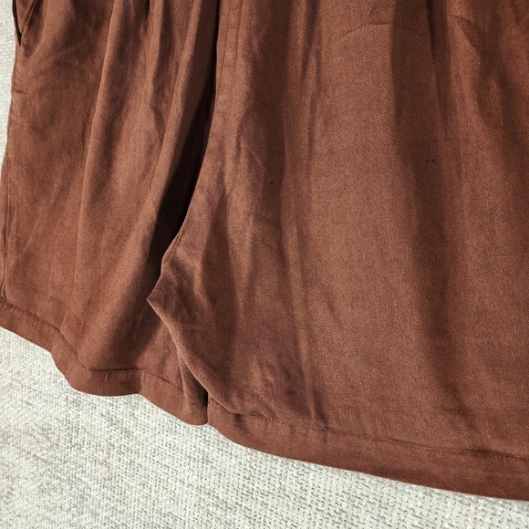 Big Bud Press Trousers Shorts Work 100% Cotton Womens L Burgundy Pleated - Picture 9 of 13